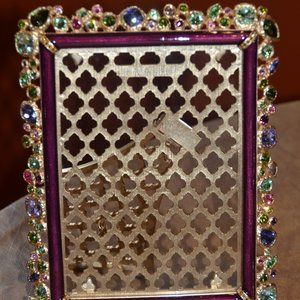 EXQUISITE RARE JAY STRONGWATER LESLIE BOUQUET FLORAL CRYSTAL EDGE ENAMEL FRAME